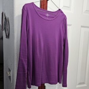 St. John's Bay Vibrant Purple Long Sleeve Top